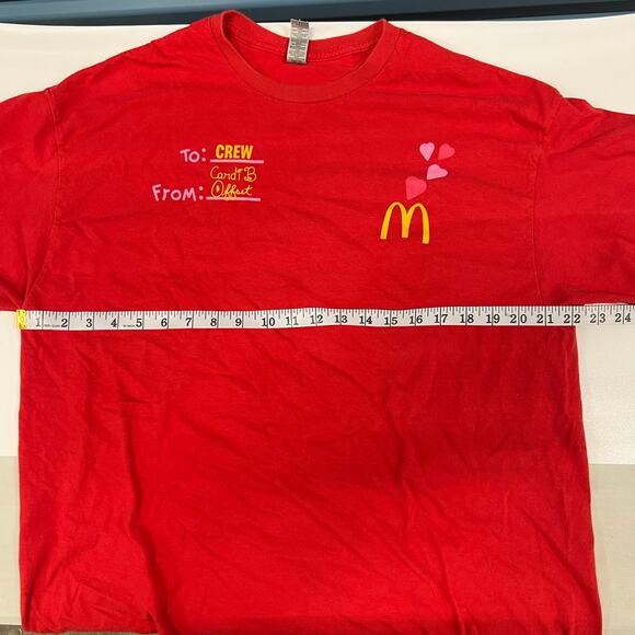 McDonald’s Cardi B & Offset Meal Red Employee T-Shirt Adult size XL - Picture 4 of 9